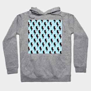 Lightning Bolts- Black on Blue Hoodie